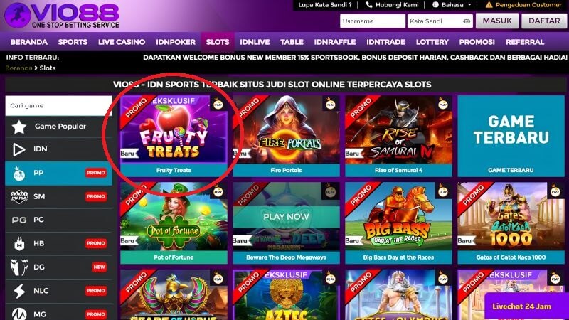 Anda dapat Memainkan Slot Fruty Treats di VIO88