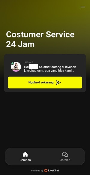 fitur live chat aplikasi Vio88